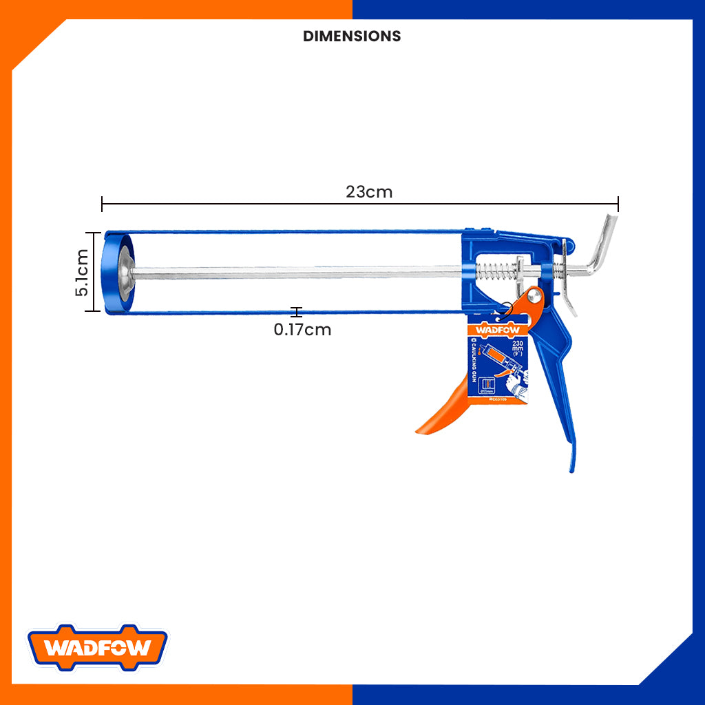 Industrial Grade Caulking Silicone Sealant Gun 9"/230mm Aluminum Handle WCG3109