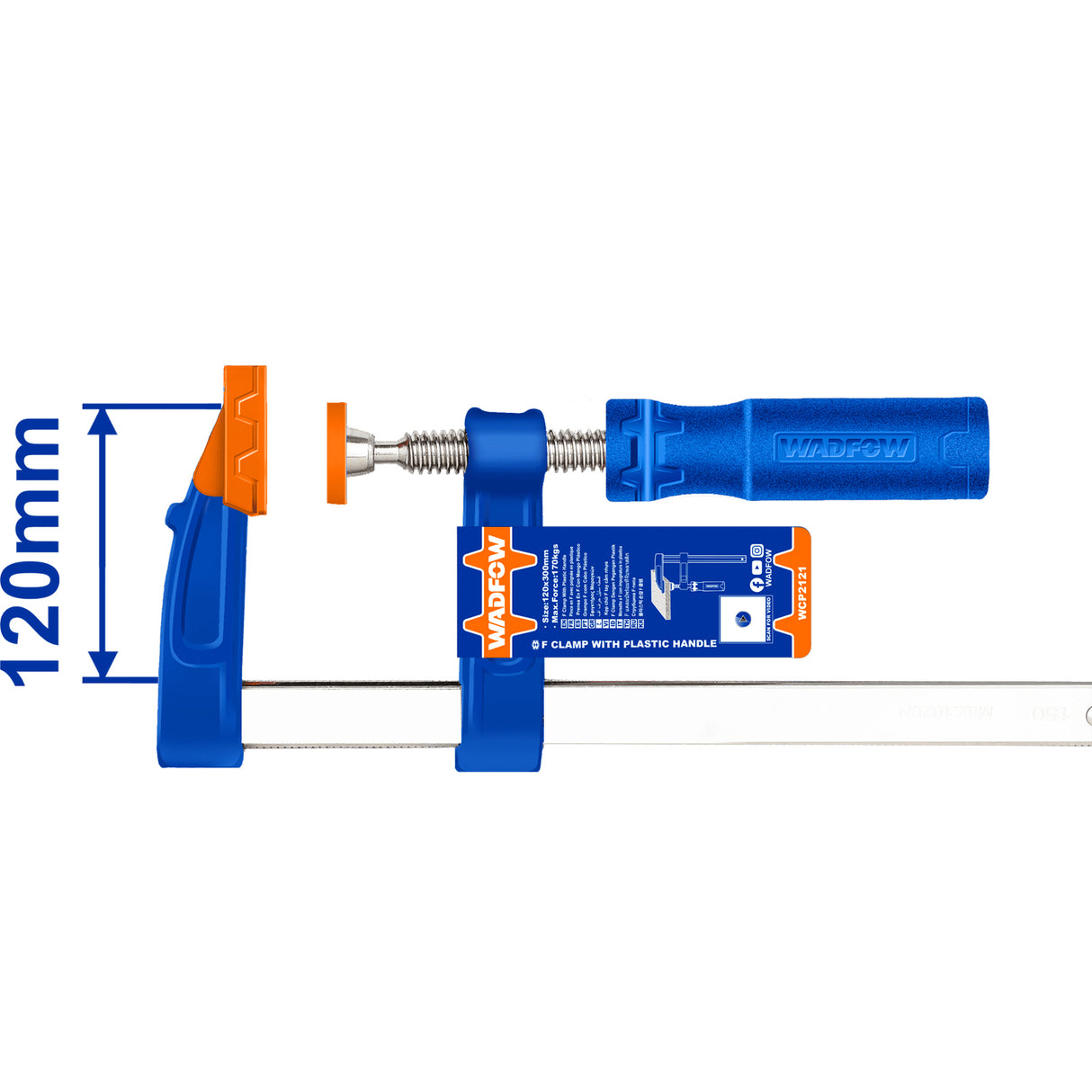 Industrial Woodwork F-Clamp With Plastic Handle