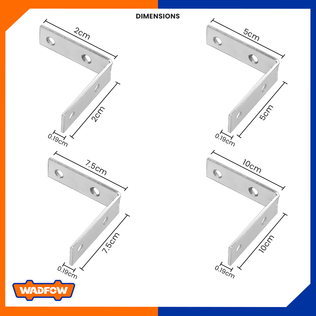 WCY2K Set of 4pcs Stainless Steel Angle Bracket Cabinet Joint Corner Brace