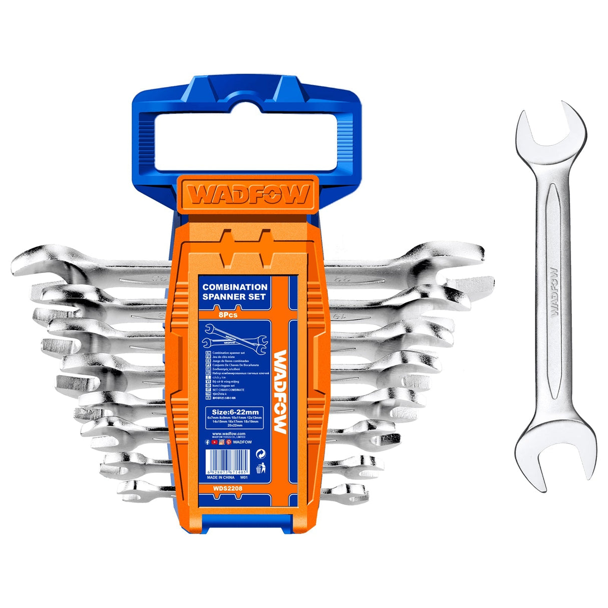 Double Open End Spanner Wrench Tool Set 8Pcs WDS2208