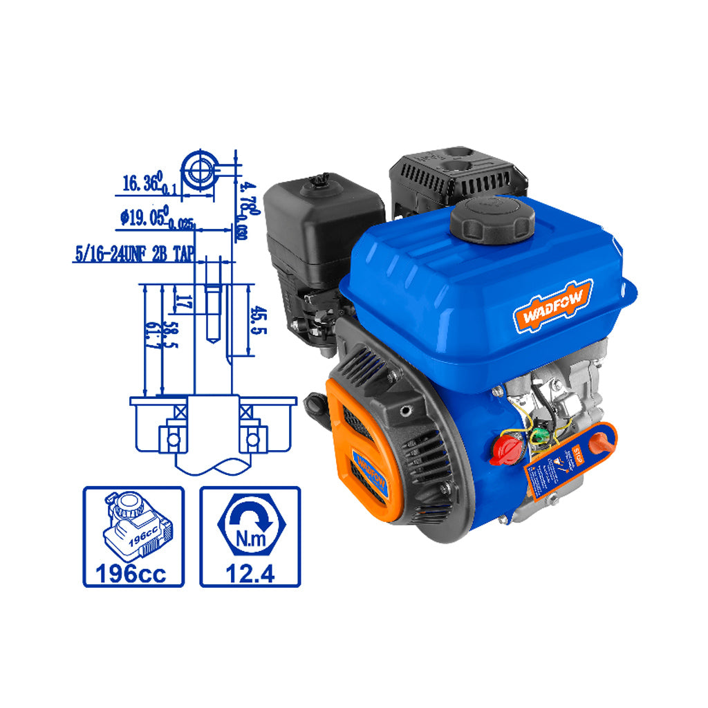 WGNAA168Q Marine Low Speed Gasoline Engine Generator 6.5HP Engine Type: 4 Stroke OHV