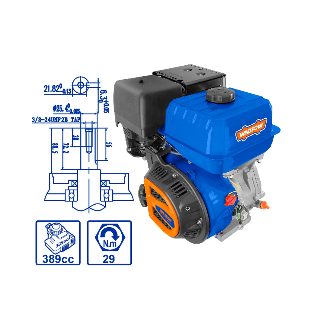 WGNAA188Q Gasoline Engine 13HP Engine Type: 4 Stroke OHV Low Oil Shutoff