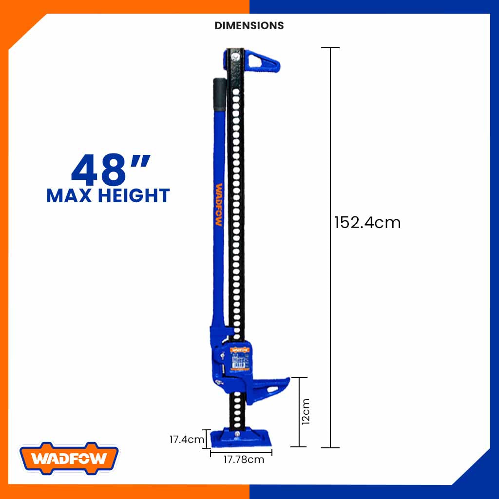 Ratcheting Off-Road Utility Farm Jack, 3 Ton (6,000 lb) Capacity WHJ8A48