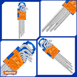 Extra-Long Arm Ball Point Allen Hex Key Set 9 Pieces WHK2292