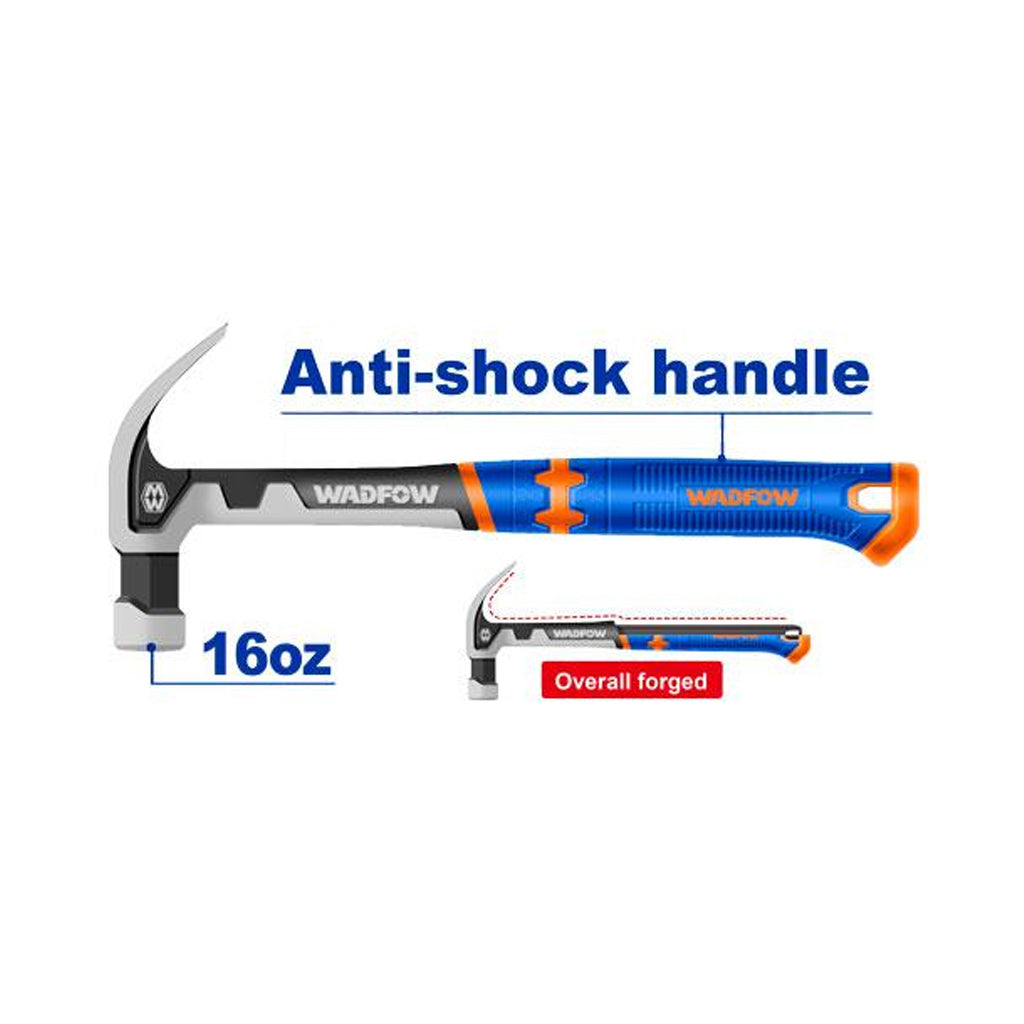 Claw Hammer Anti-Shock Handle Head Weight: 16oz/450g WHM8316