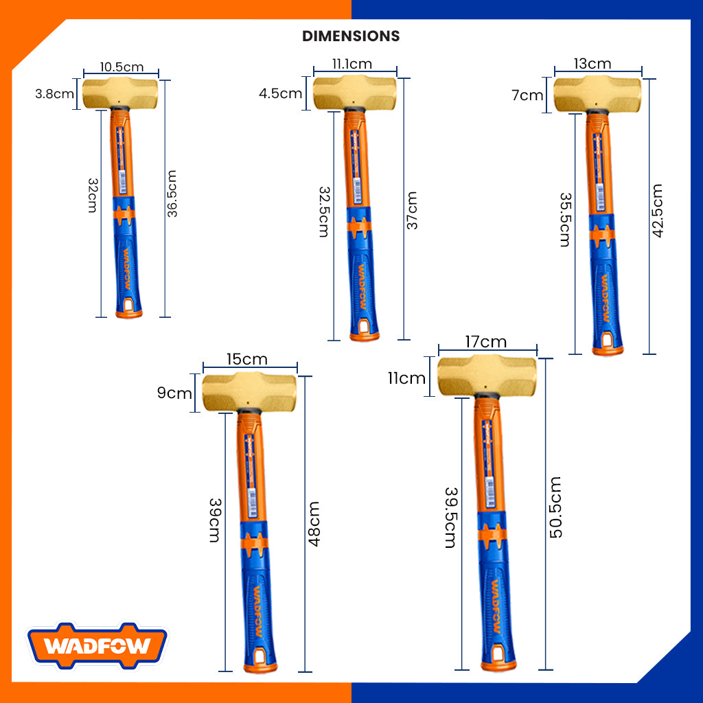 Non-Sparking Sledge Hammer w/ Fiberglass Handle 2LB/900g-8LB/3600g