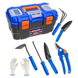 8Pcs Household Tools Set With 16" Plastic Tool Box