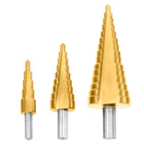 Step Drill Cone Bits High Speed Steel 4-12mm / 4-20mm / 4-32mm 3Pcs