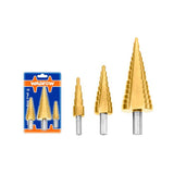 Step Drill Cone Bits High Speed Steel 4-12mm / 4-20mm / 4-32mm 3Pcs