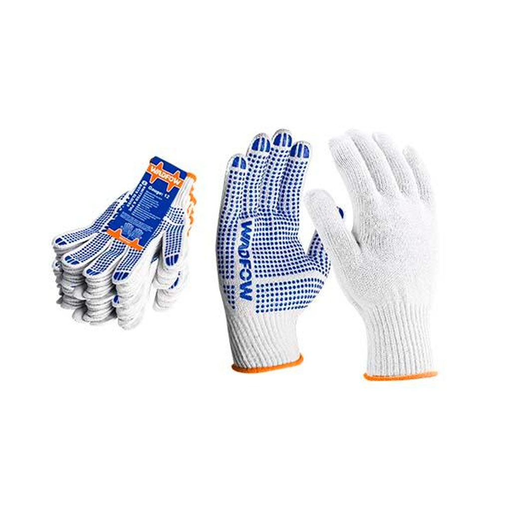 Protective Knitted Cotton Safety Gloves With Pvc Dots