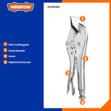 10inch Material Flat Locking Pliers Openings Range: 0-20mm WLP7210