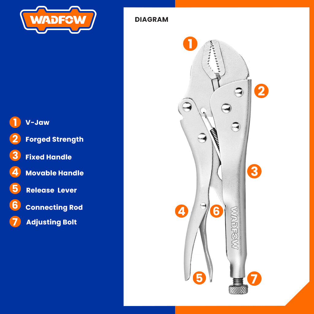 V-Jaw Vice Grip Locking Plier 10"/250mm Jaw Type WLP9C10