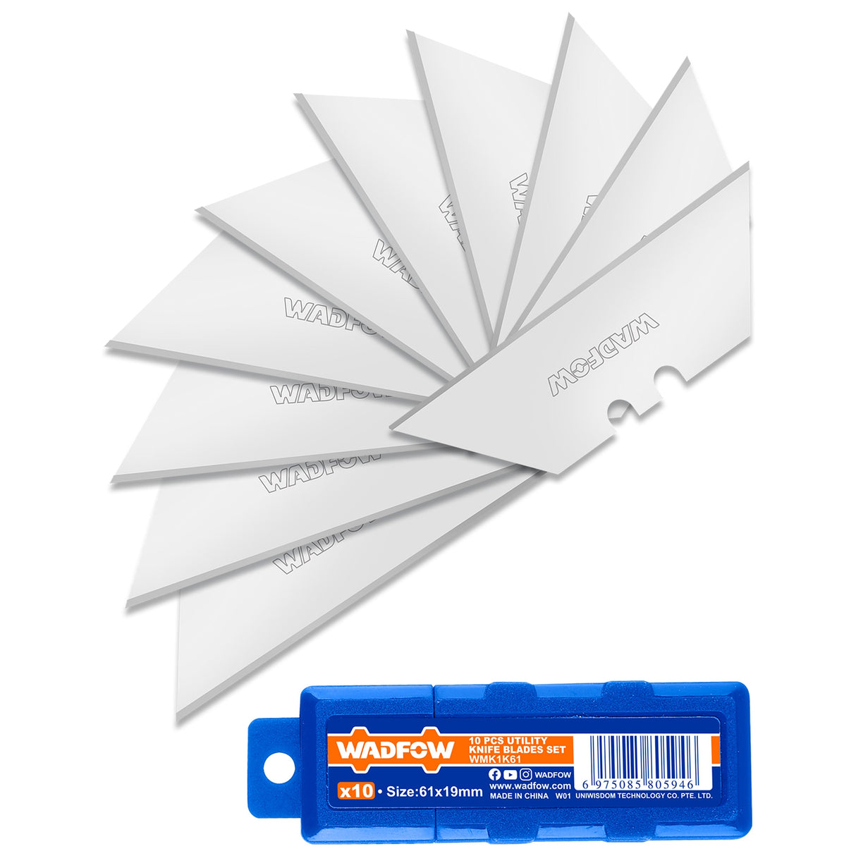 Utility Knife Blades Set 10 Pcs 61mm X 19mm WMK1K61