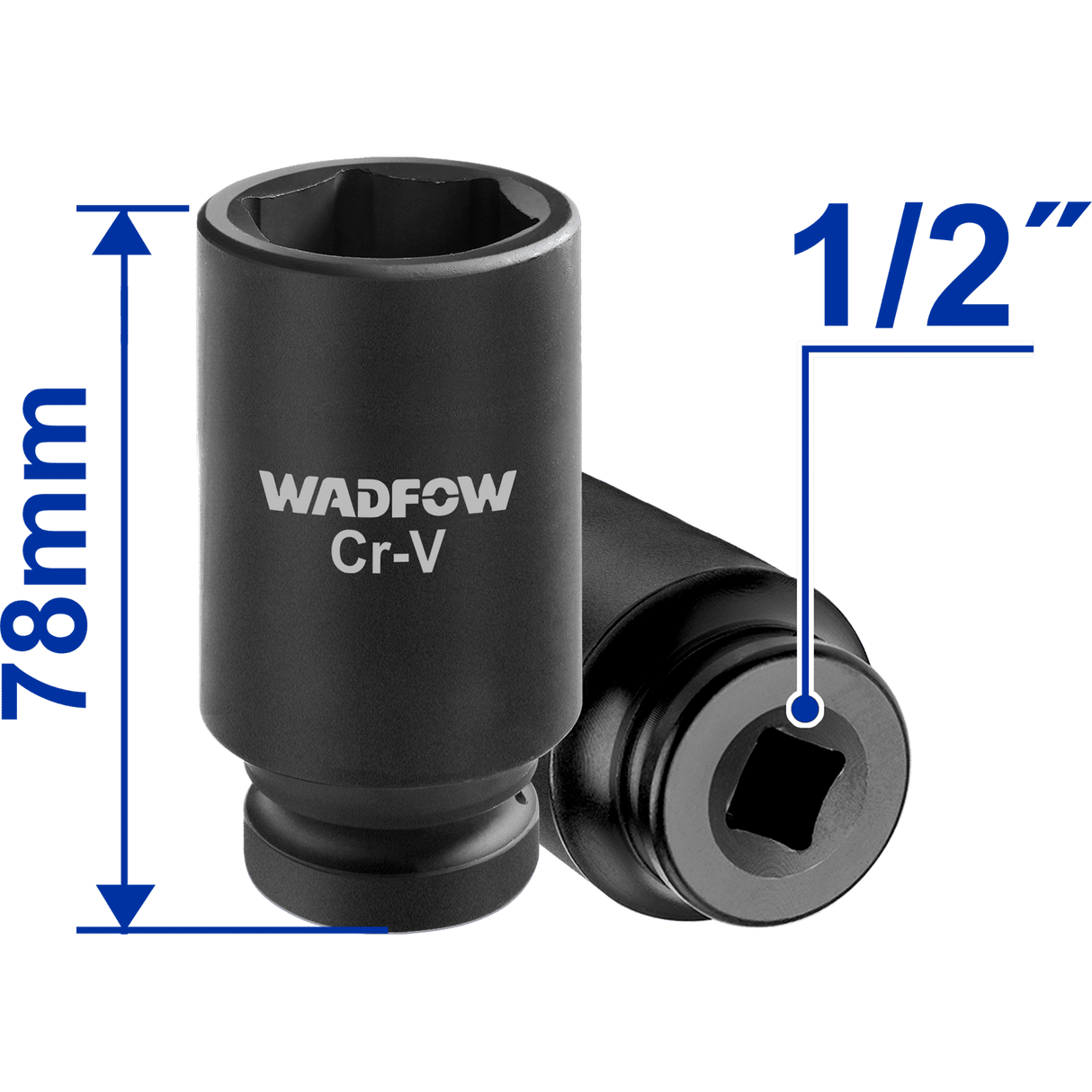 Drive Deep Impact Socket Set 10Pcs Cr-V 1/2 Inches WMS2D02