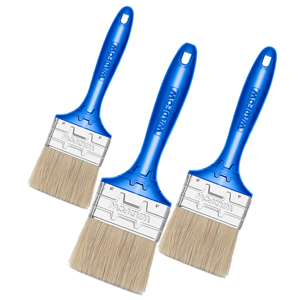 3 Pcs Paint Brush Set With Plastic Handle For Wall