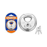 WPDD470 Stainless Steel Disc Padlock 70mm Closed Steel Shackle Includes 2Keys