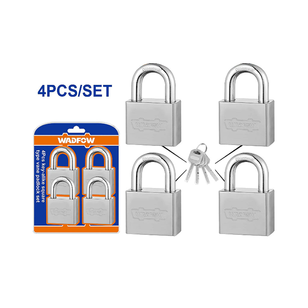 WPDS444 Keyed-Alike Square Fin Type Vane Padlock Set 40mm with 4pcs Keys