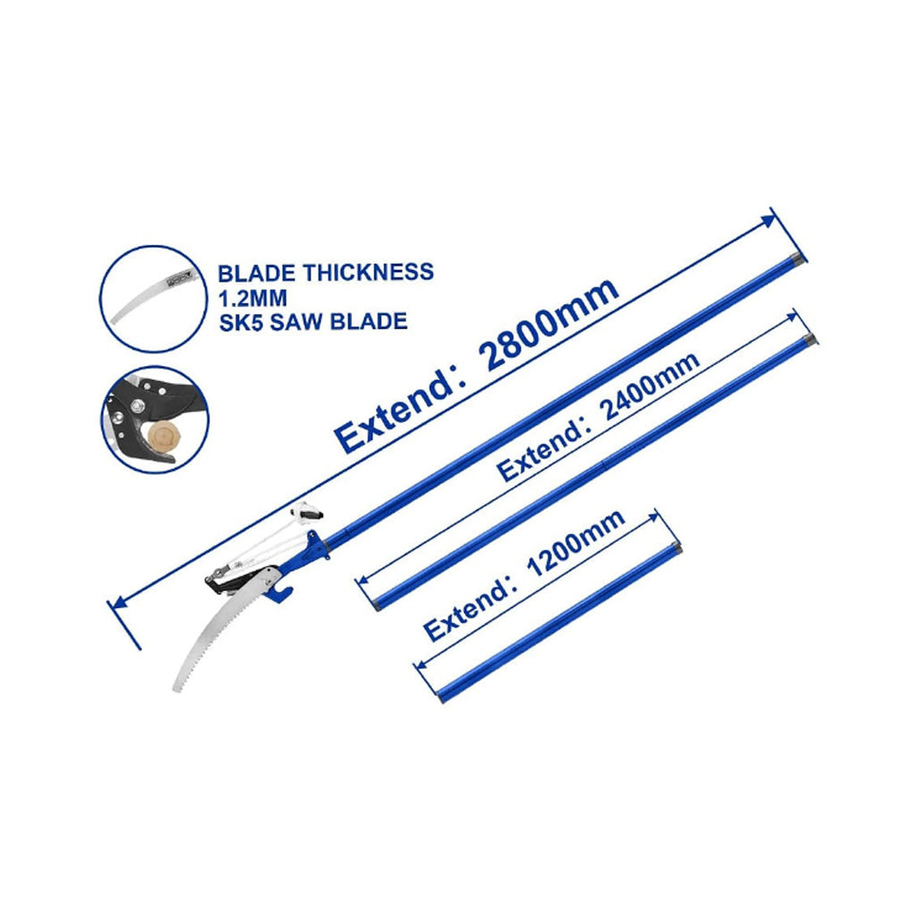 WPR4701 Extendable Branch Pruning Saw Shear with Pole Tree Grass Cutter Trimmer