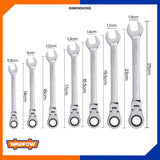 Flexible Ratchet Spanner Set 7Pcs