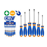 6Pcs Screwdriver Set Ph0x75/Ph1x100/Ph2x100/Sl3x75/Sl5.5x100/Sl6.5x100 Cr-V