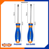 2Pcs Screwdriver Set Ph2x10mm Sl6.5x100mm