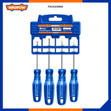 4 Pcs Screwdriver Set Ph1x75 Ph2x100 Sl5.5x75 Sl6.5x100 40 cr