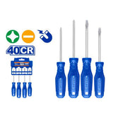 4 Pcs Screwdriver Set Ph1x75 Ph2x100 Sl5.5x75 Sl6.5x100 40 cr