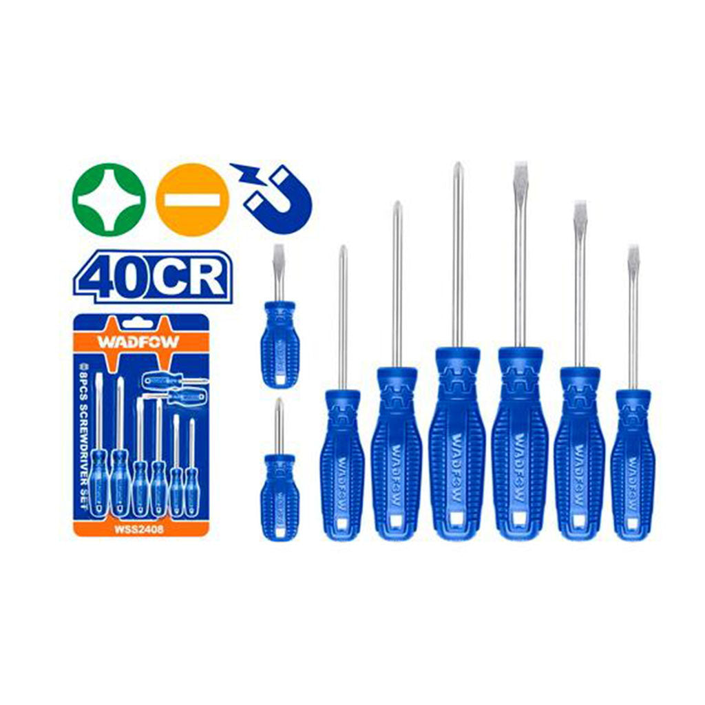 8Pcs Screwdriver Set 40cr Round Shank