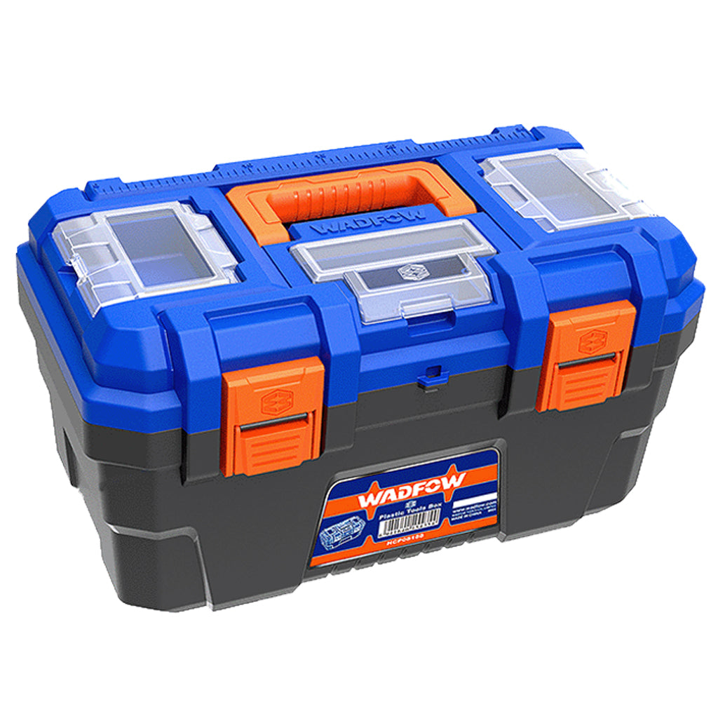 16" Plastic Tool Box Organizer Case with Removable Tray