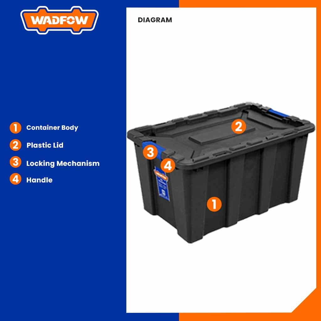 100Liters Stackable Plastic Container - Black WTB331B