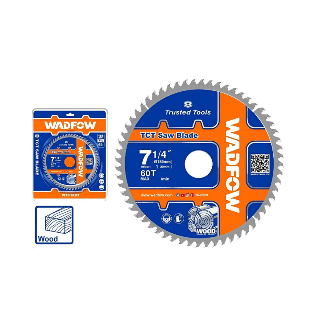 WTC1K03 TCT Wood Saw Cutting Disc Blade 185mm(7-1/4in) 60T