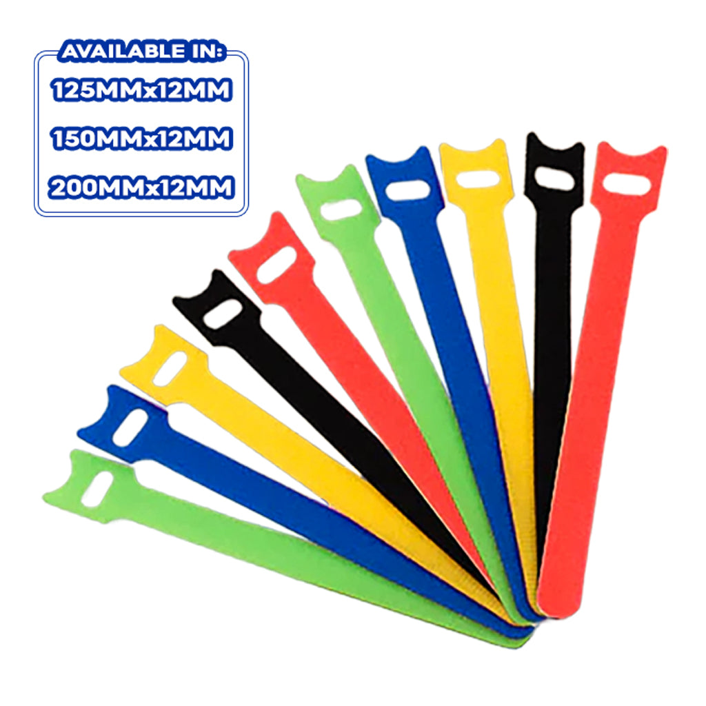 WTE6 Reusable Velcro Straps Nylon Cable Ties Set of 10 pieces