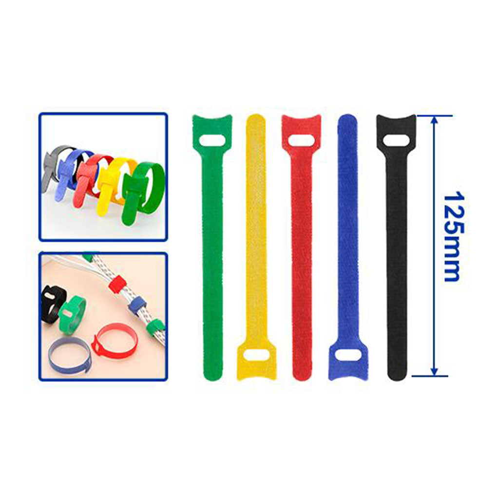 WTE6 Reusable Velcro Straps Nylon Cable Ties Set of 10 pieces