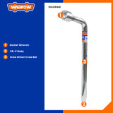 17mm-19mm Chrome plated L-Type Wrench with Screw Driver Crowbar