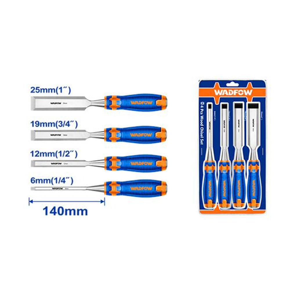 Industrial Wood Carving Hand Chisel 4 Pcs Set 6mm/12mm/19mm/25mm