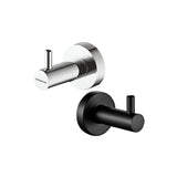 Matte Black & Chrome Plated Zinc Alloy Bathroom Robe Hook