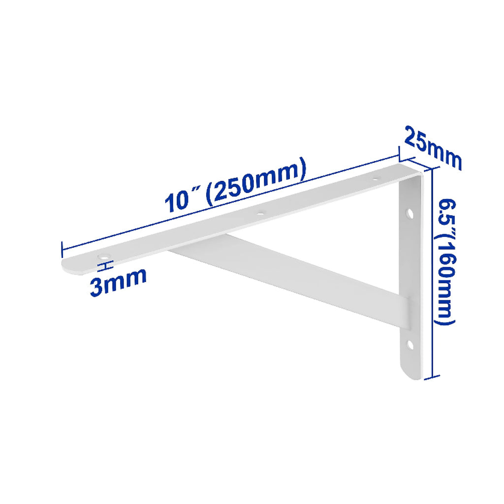 Heavy Duty Reinforced Shelf Support Brackets with 6-Fixing Points (SOLD PER PIECE)