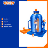 Hydraulic Welded Bottle Jack with Safety Valve 32 Tons