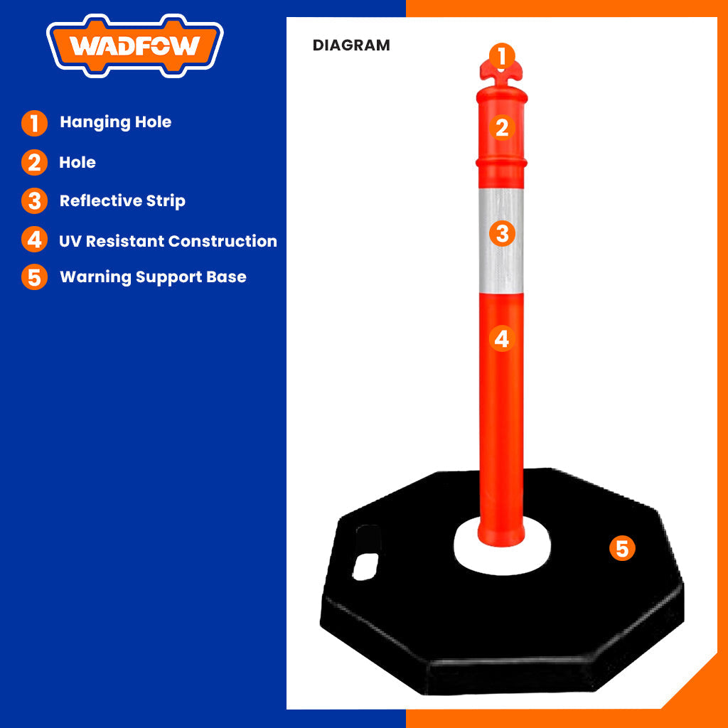 WYJ2A Warning Support Base(6kg) and Traffic Post (1.15m) Reflective Safety Light