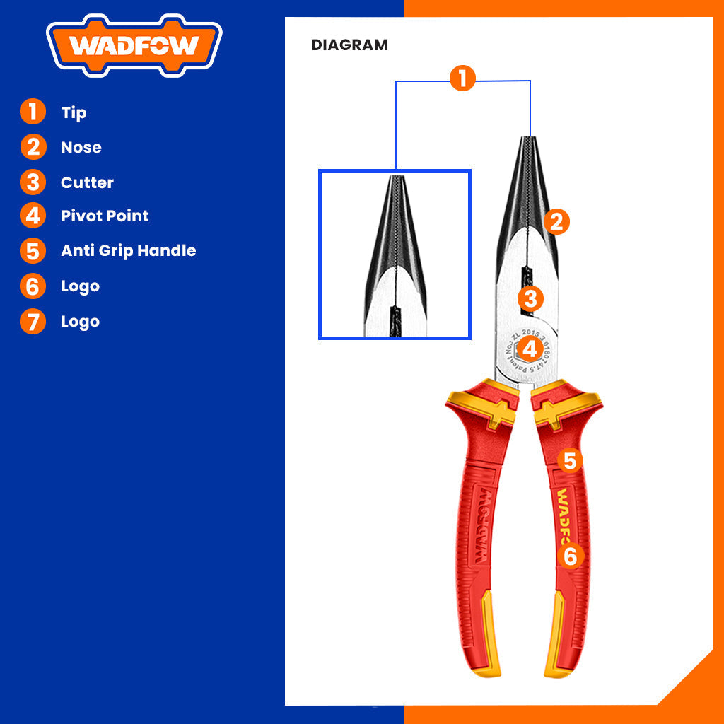 6 & 8 inch Insulated Long Nose Cutting Pliers [SOLD PER PIECE]