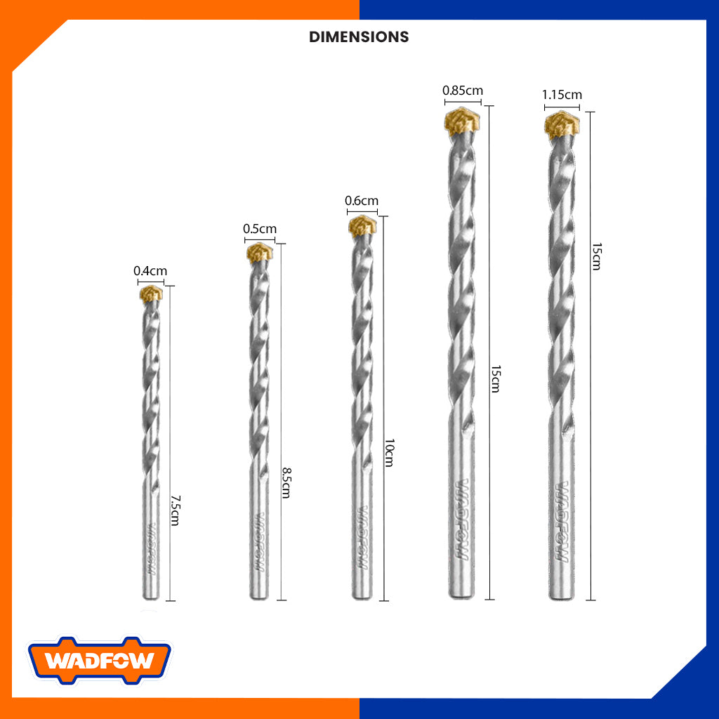 Industrial Masonry Drill Bit For Rotary Hammer 5 Pcs / Set WMJ2K01