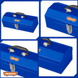 Compartment Curve Design Portable Steel Tool Box 363 x 150 x 117mm