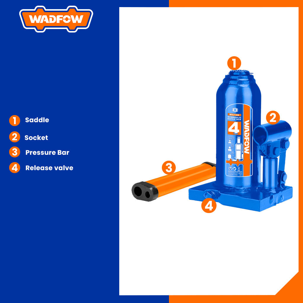 Hydraulic Welded Bottle Jack with Safety Valve 4 Tons