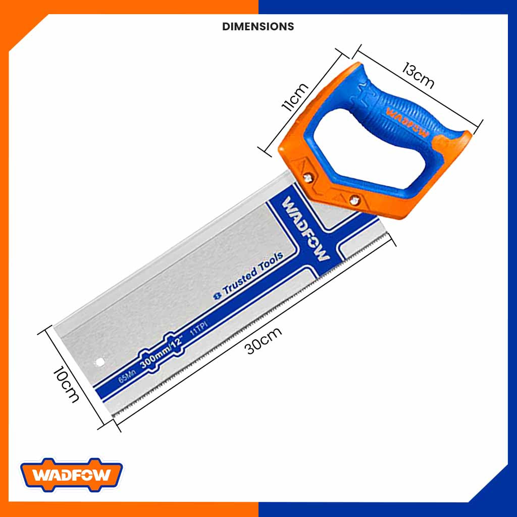 Back Saw 11TPI with Teeth Protector w/out miter box 12inch (300mm) WHW1112