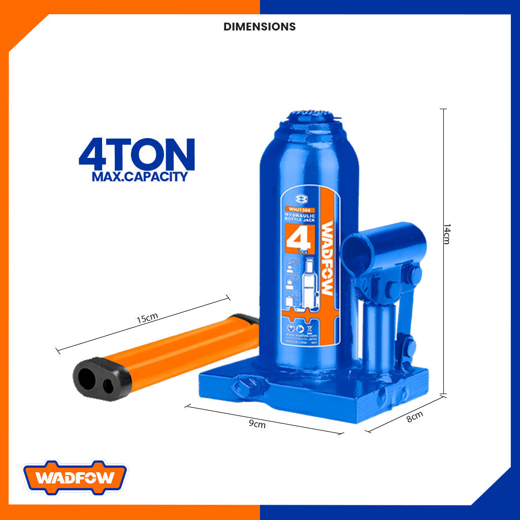 Hydraulic Welded Bottle Jack with Safety Valve 4 Tons