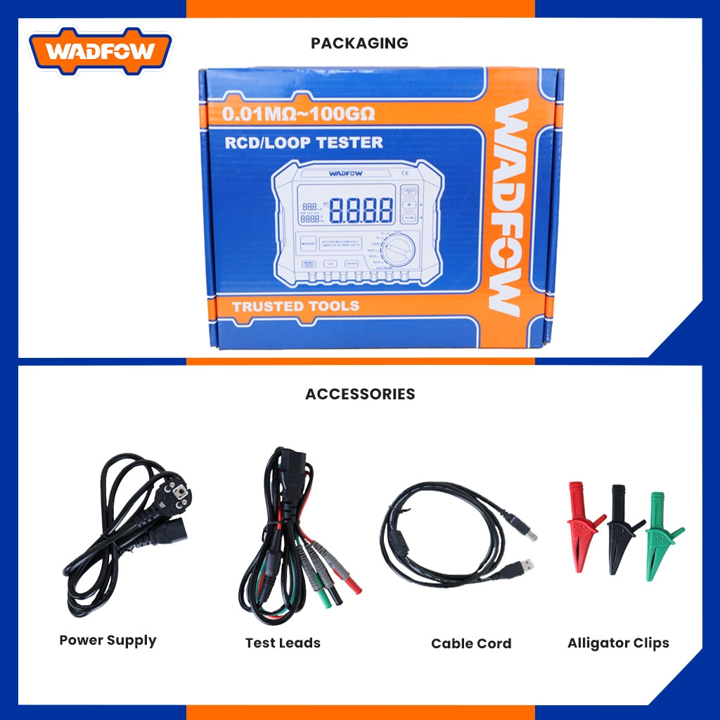 RCD/LOOP Leakage Current Insulation Tester (0.1~100?) / 0~440V WDM9506