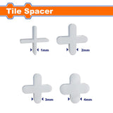 100pcs Tile Spacer 1mm-4mm Tile Leveling System Tile Leveler Spacer Wall Tool Clip