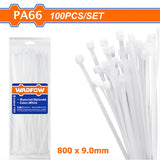 100pcs Multipurpose Nylon Cable Ties Self Locking Zip Ties Cable 9.0mm WTE3 WAD-HT