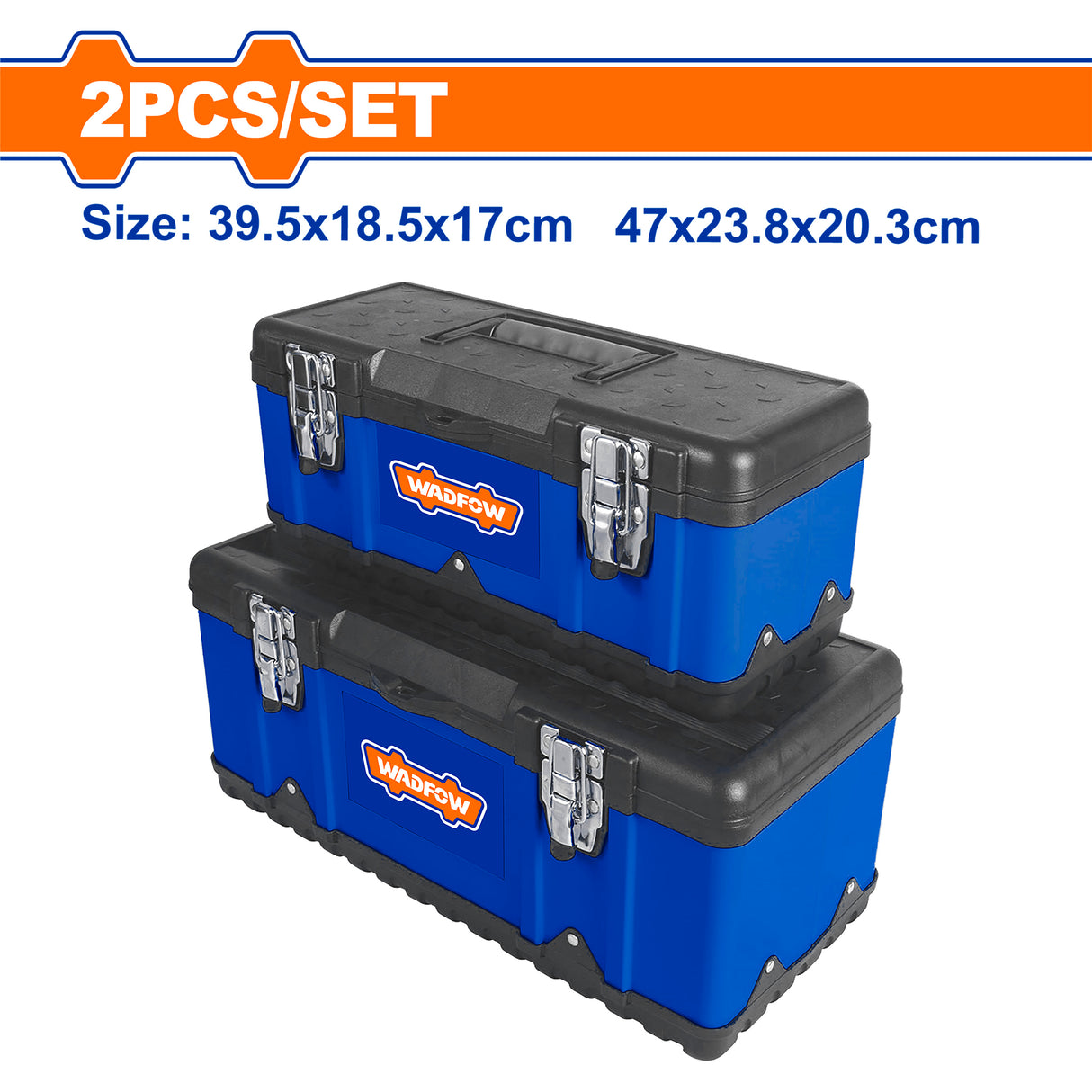 WTB6A02 2pcs Plastic & Steel Tool Boxes Set