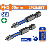 WSV2K61 2 pcs 50mm Impact Screwdriver Bit WAD-HT